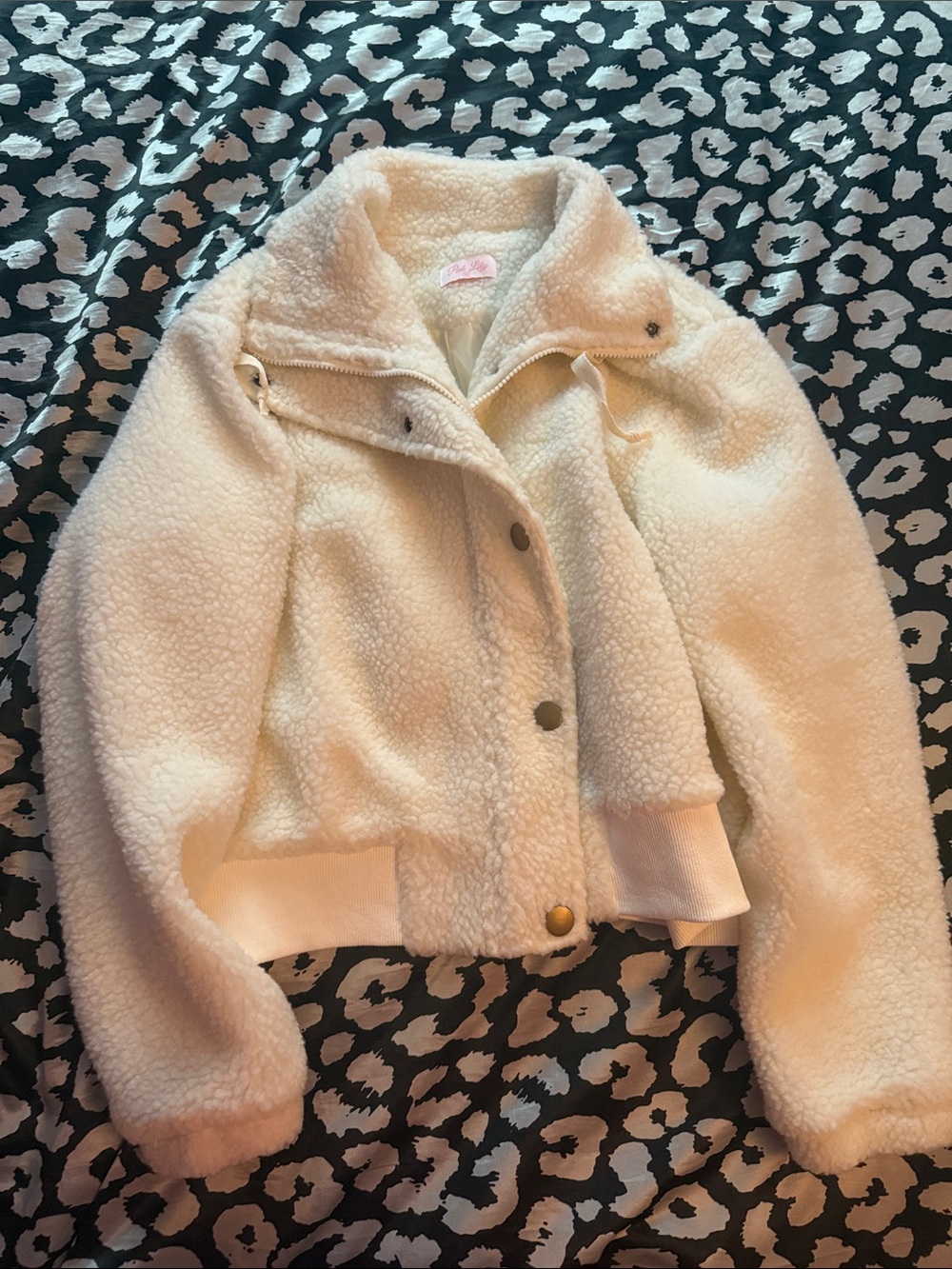 Pink Lily Cream Sherpa Jacket